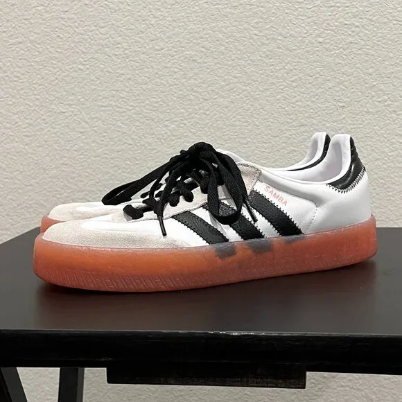 Adidas Samba Sambae Women US Size 9 pink black white Like New - Picture 1 of 9
